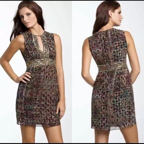 Nanette Lepore  Beaded Silk Embellished Love Me  Dress - Size 2 - Picture 1 of 12